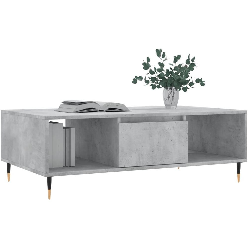 Tavolino Salotto Grigio Cemento 104x60x35 Cm Legno Multistrato - Foto 3