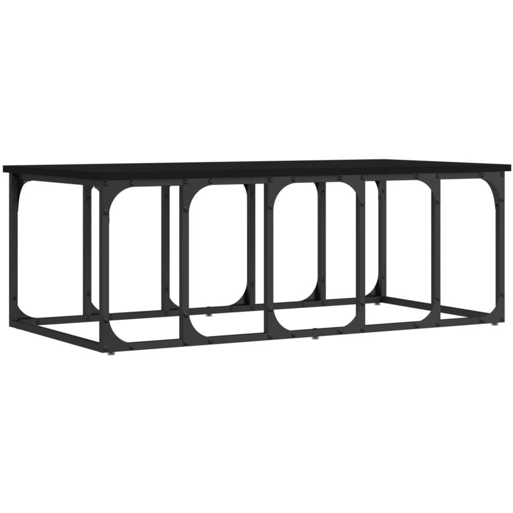 Tavolino Da Salotto Nero 100x50x35,5 Cm In Legno Multistrato - Foto 2