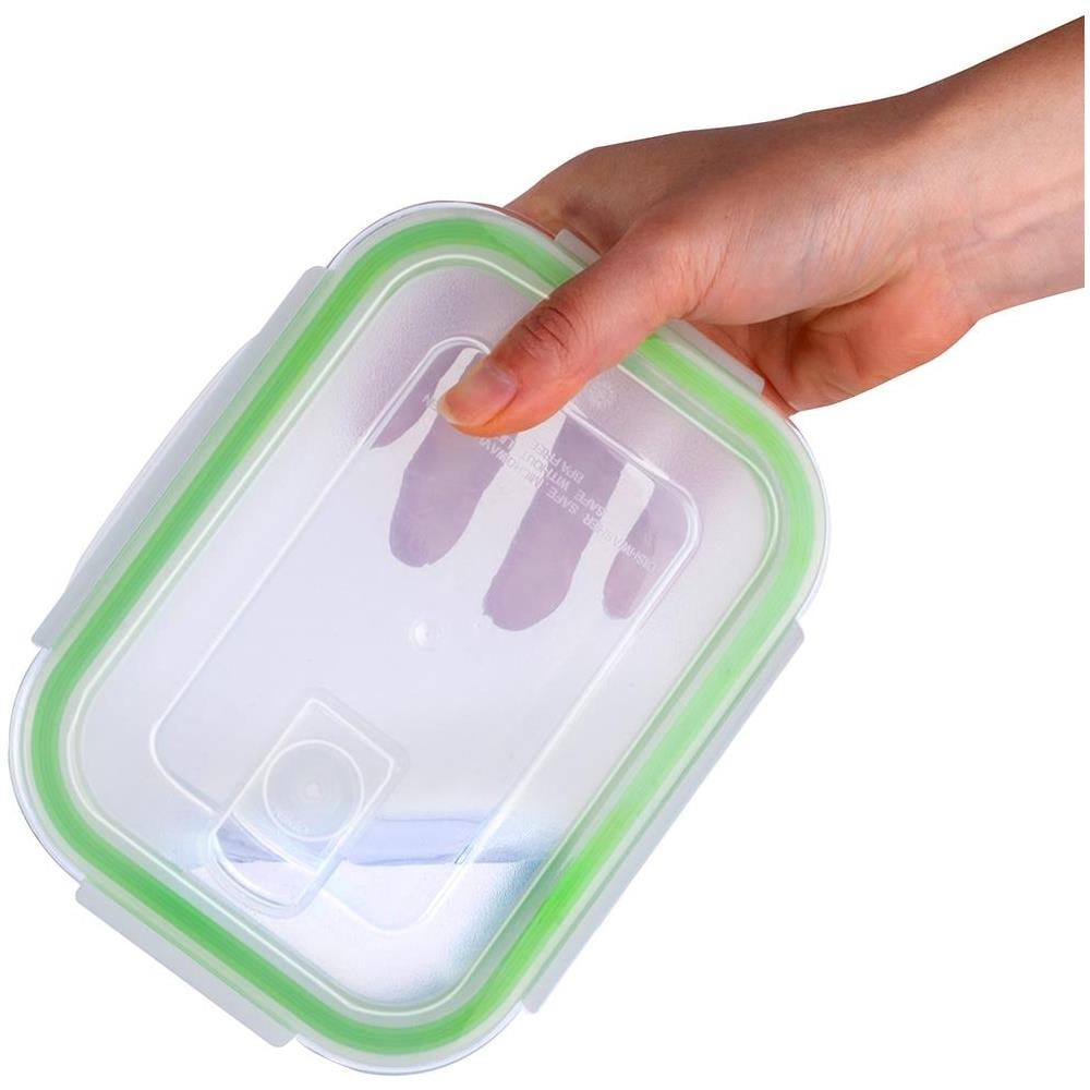 Set 6 Contenitori Salvafreschezza con 3 Coperchi 3 Vaschette 370 - 640 - 1050 ml - Foto 4