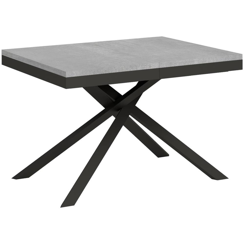 Tavolo allungabile 90x120/380 cm Karida Evolution cemento telaio antracite - Foto 1