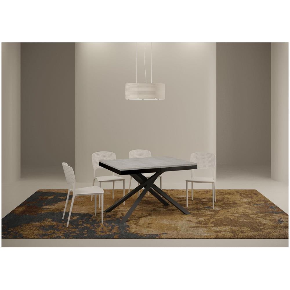 Tavolo allungabile 90x120/380 cm Karida Evolution cemento telaio antracite - Foto 2