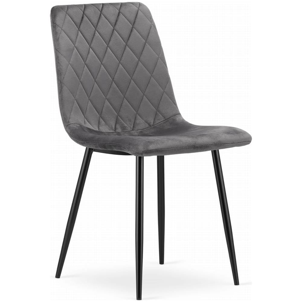 Sedia TURIN in velluto grigio scuro, design ergonomico x3 - Foto 2