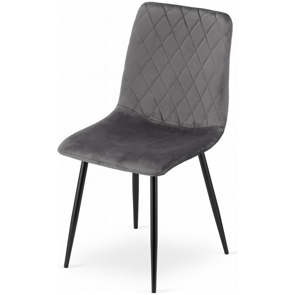 Sedia TURIN in velluto grigio scuro, design ergonomico x3 - Foto 7