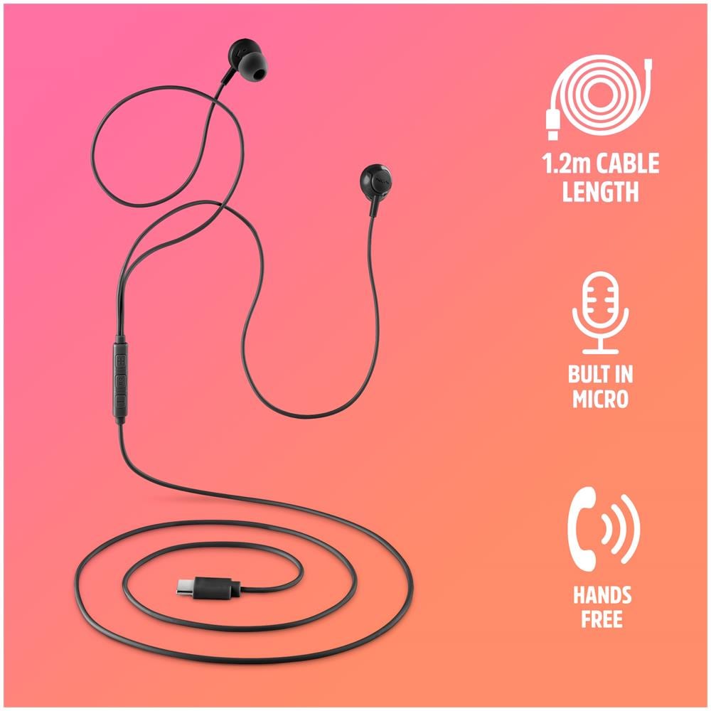 Auricolari Cross Step Black - Tipo pulsante, Microfono, Controllo volume, USB-C - Foto 2