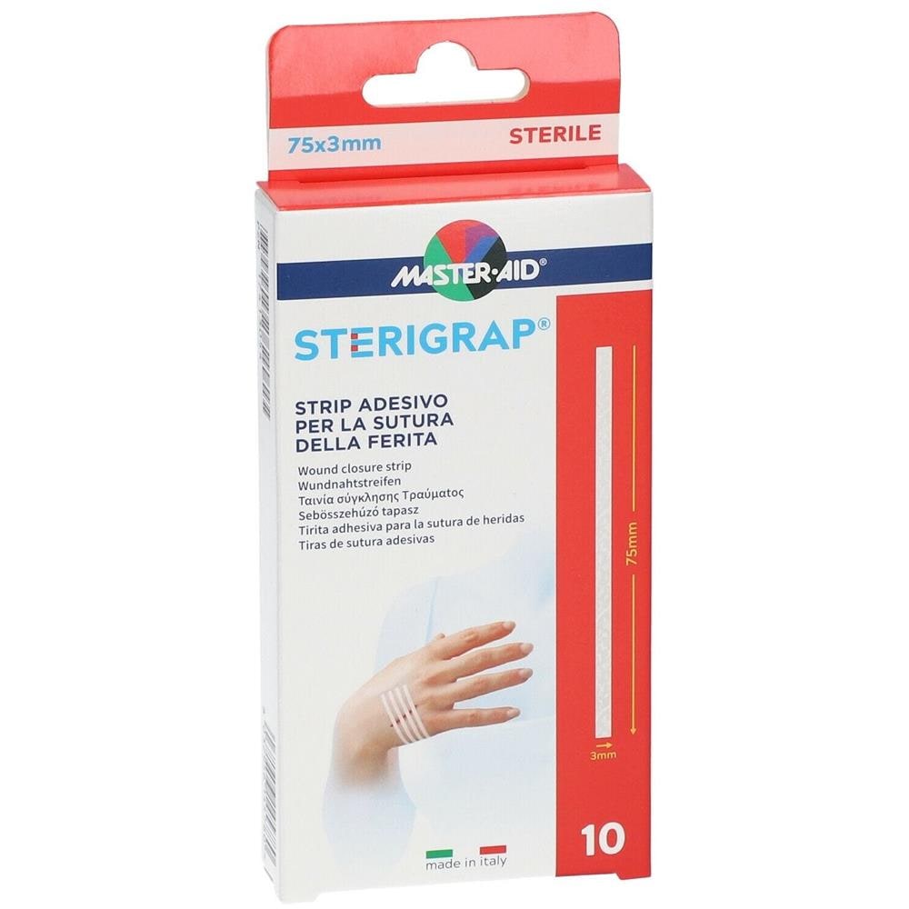 Sterigrap Strip Adesivo Sutura Ferite 75X3 mm 10 Pezzi - Foto 2