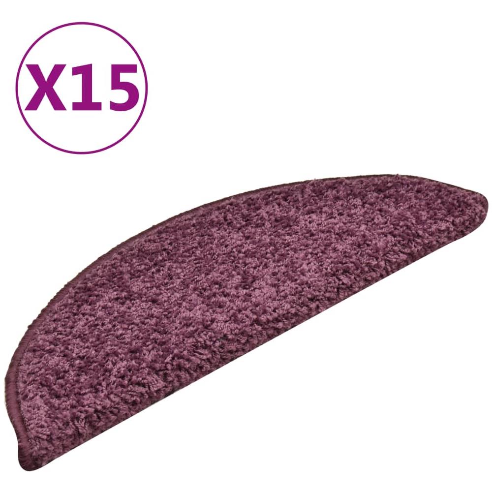 Tappetini per Scale 15 pz Viola Scuro 56x17x3 cm - Foto 1