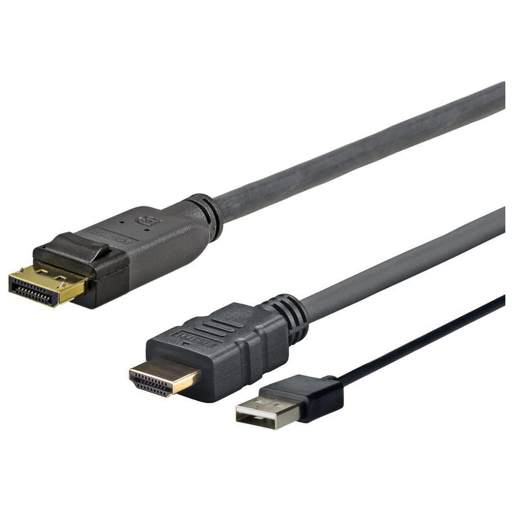 PROHDMIUSBDP1, DisplayPort, HDMI + USB, Maschio, Maschio, Nero - Foto 1