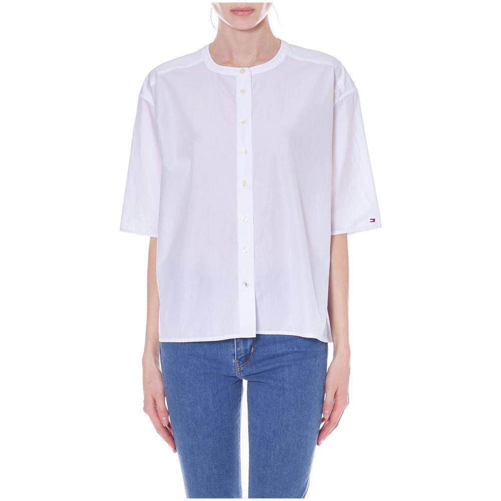 Camicia Donna In Cotone Bianco A Maniche Corte - Foto 2