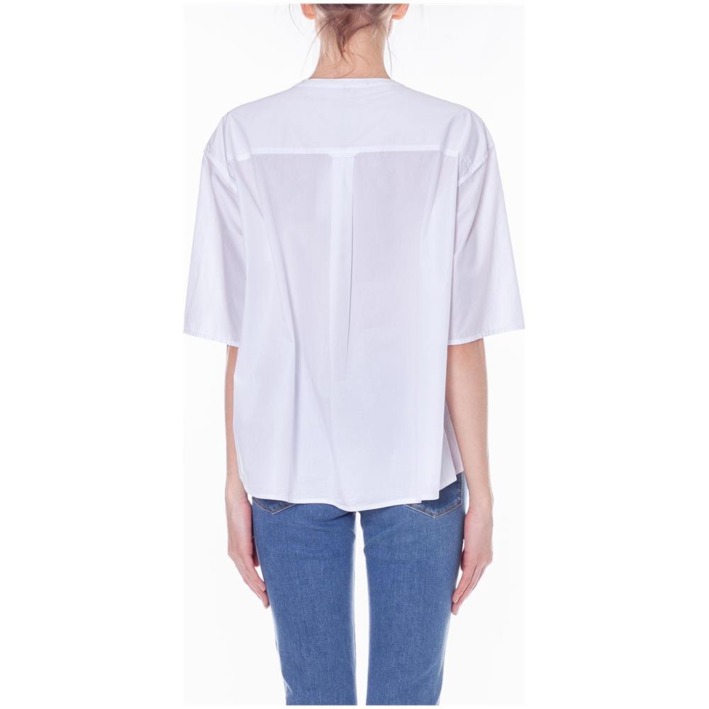 Camicia Donna In Cotone Bianco A Maniche Corte - Foto 1