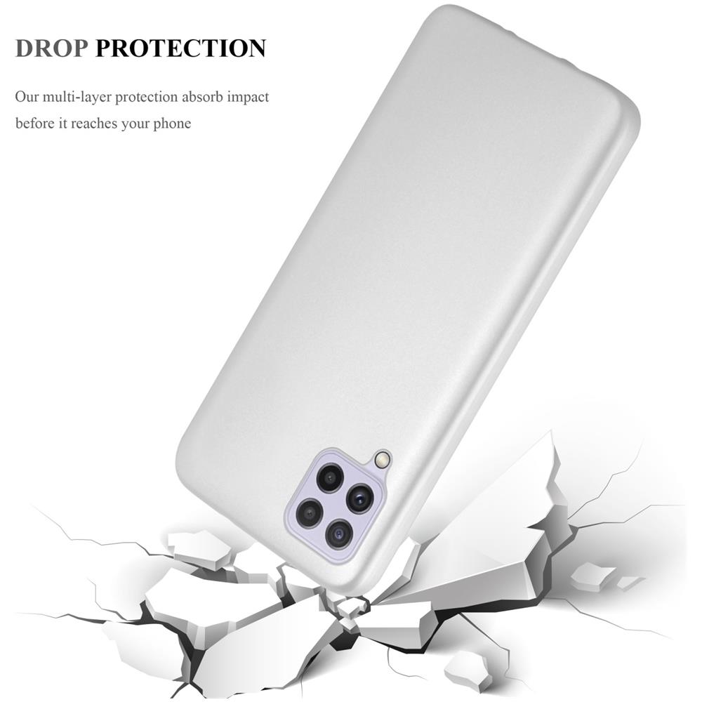 Custodia Compatibile Con Samsung Galaxy A22 4g / M22 / M32 4g In Argento Metallico - Coperchio Protettivo In Silicone Tpu Flessibile - Foto 7