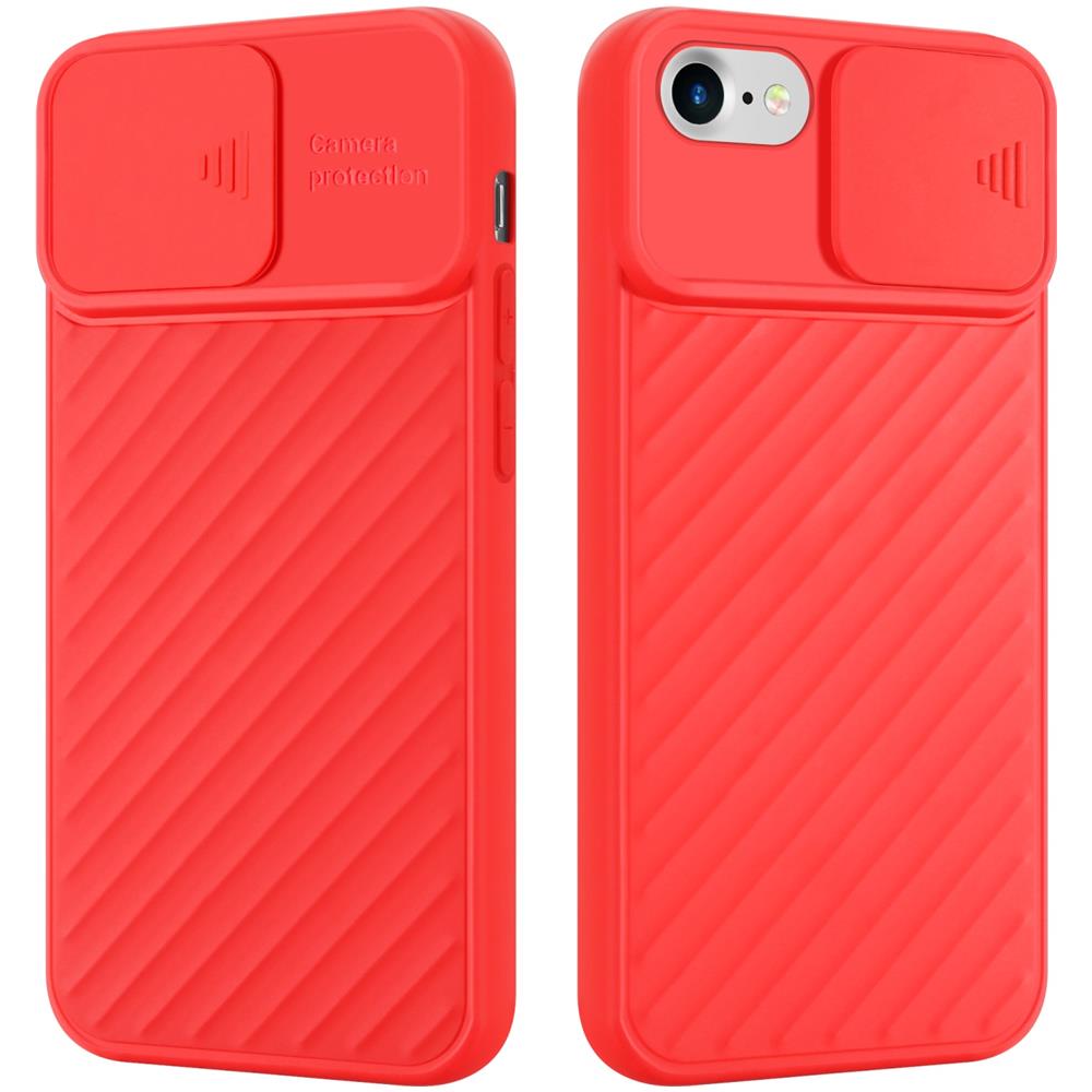 Custodia Compatibile Con Apple Iphone 7 / 7s / 8 / Se 2020 In Opaco Rosso - Coperchio Protettivo In Silicone Tpu Flessibile E Con Protezione Per La Fotocamera - Foto 1