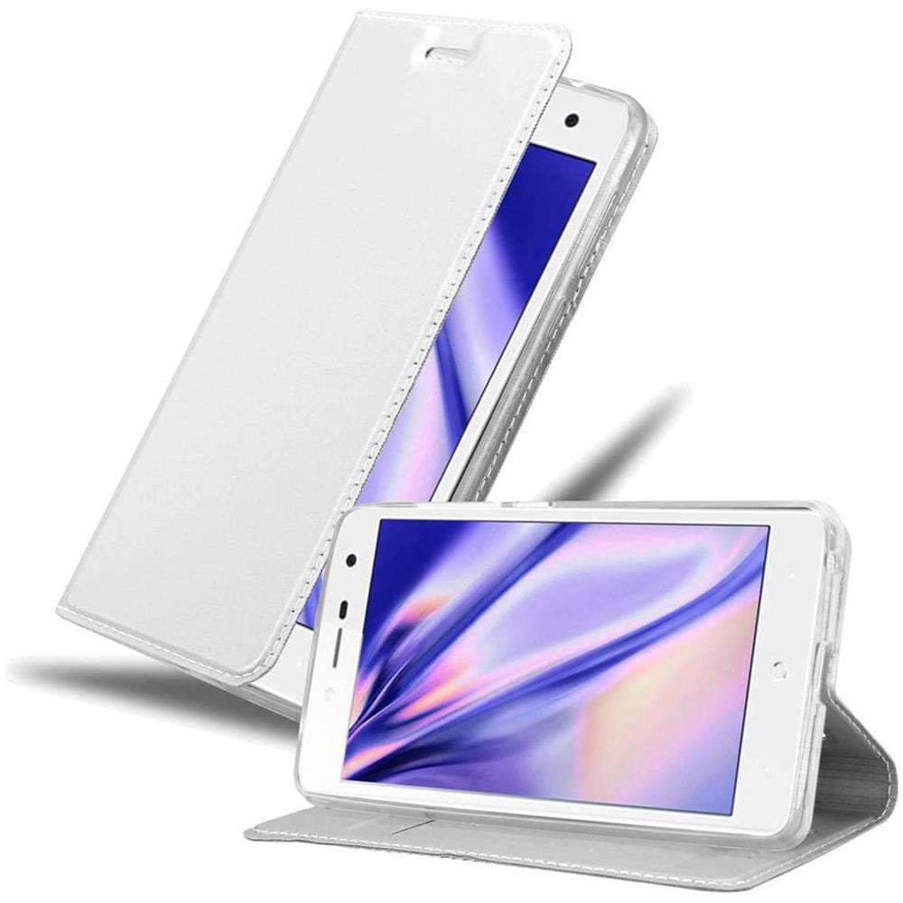 Custodia Compatibile Con Zte Blade L7 In Classy Argento - Coperchio Protettiva Con Chiusura Magnetica, Funzione Stand E Tasca Per Le Carte - Foto 1