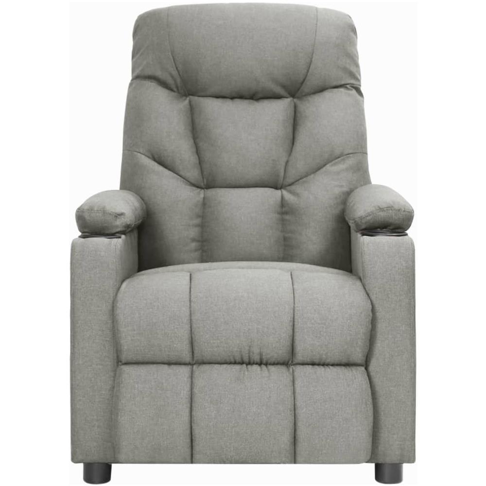 Poltrona Alzapersona Reclinabile Grigio Chiaro In Tessuto - Foto 3