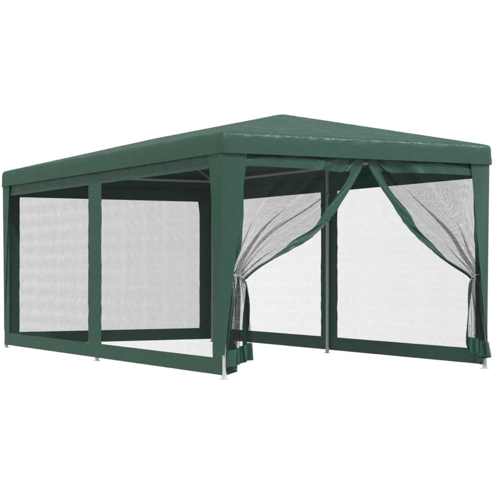 Tenda Per Feste Con 6 Pareti Laterali In Rete Verde 3x6 M Hdpe - Foto 2