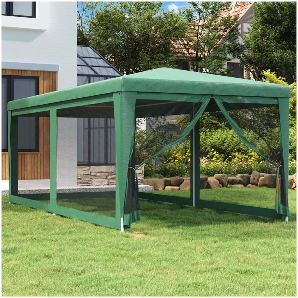 Tenda Per Feste Con 6 Pareti Laterali In Rete Verde 3x6 M Hdpe - Foto 1