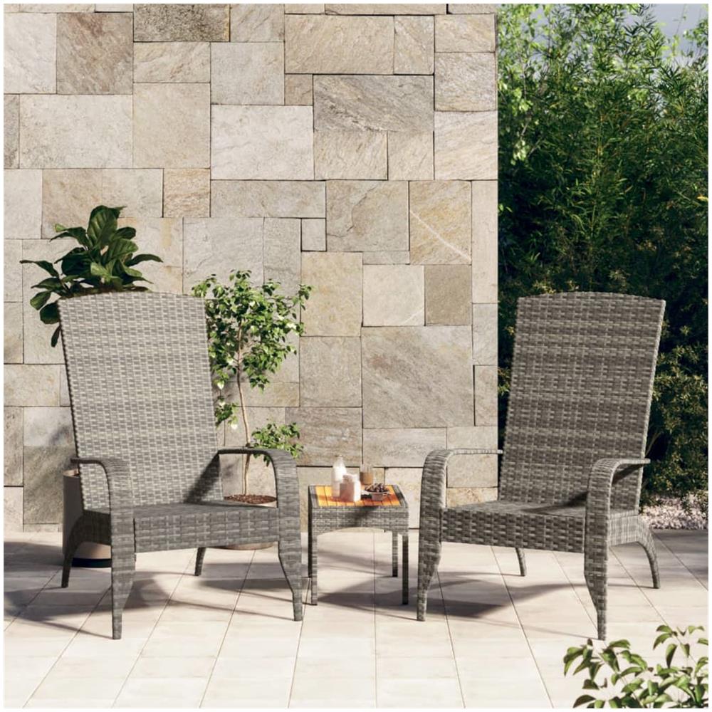 Sedia Adirondack da Giardino Grigia in Polyrattan - Foto 1