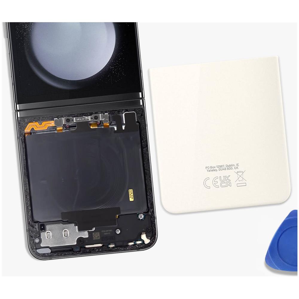 Vetro Posteriore Inferiore Per Galaxy Z Flip5 Originale Cream - Foto 5