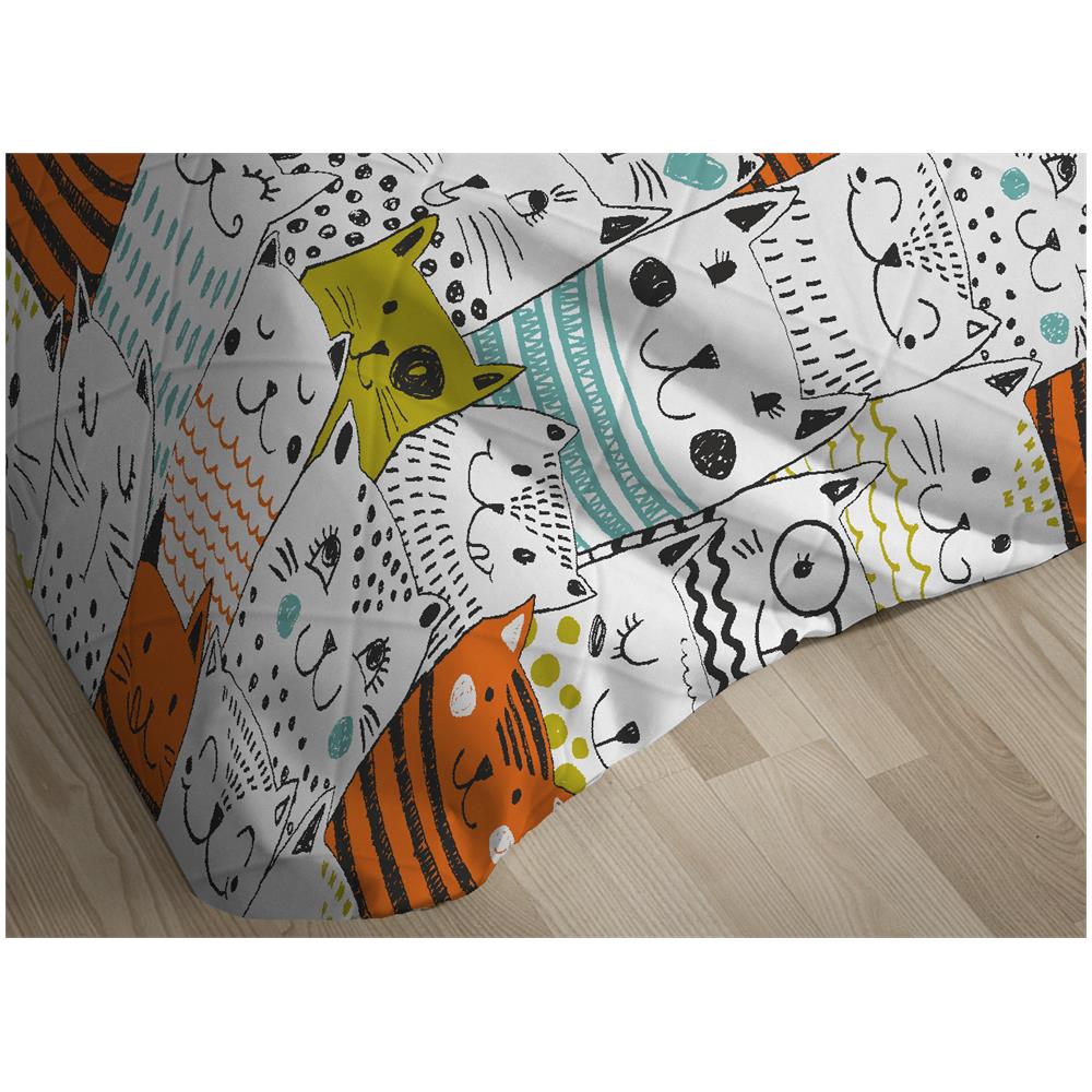 Trapunta Piumone Invernale 300gr Cotone Made Italy Disegno Cats Singolo Cats - Foto 5