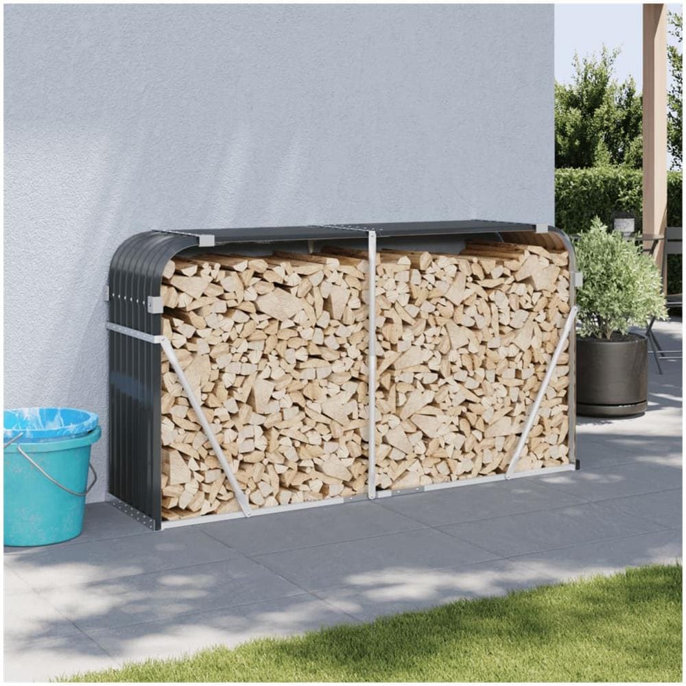 Portaceppi Antracite 180x45x100 Cm In Acciaio Zincato - Foto 1