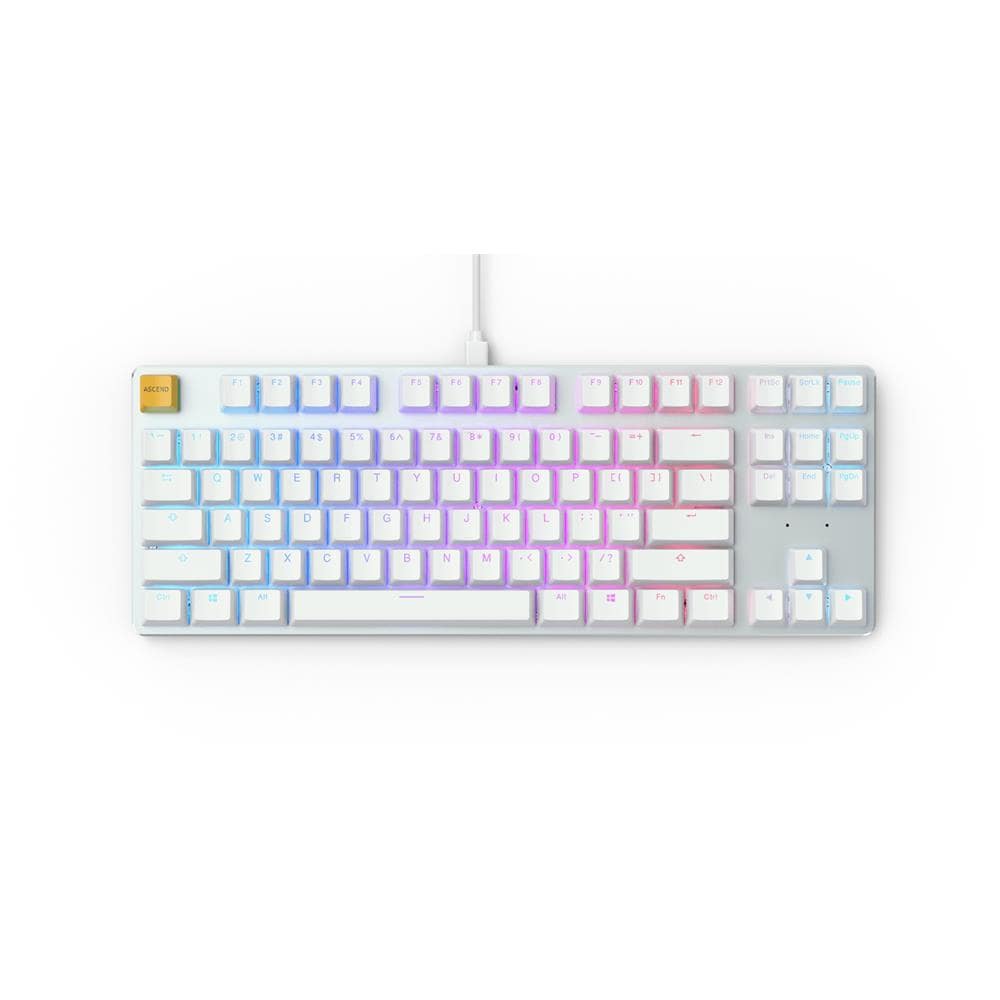 Tastiera USB GLO-GMMK-TKL-BRN-W  (Layout US International) Colore Argento, Bianco - Foto 6