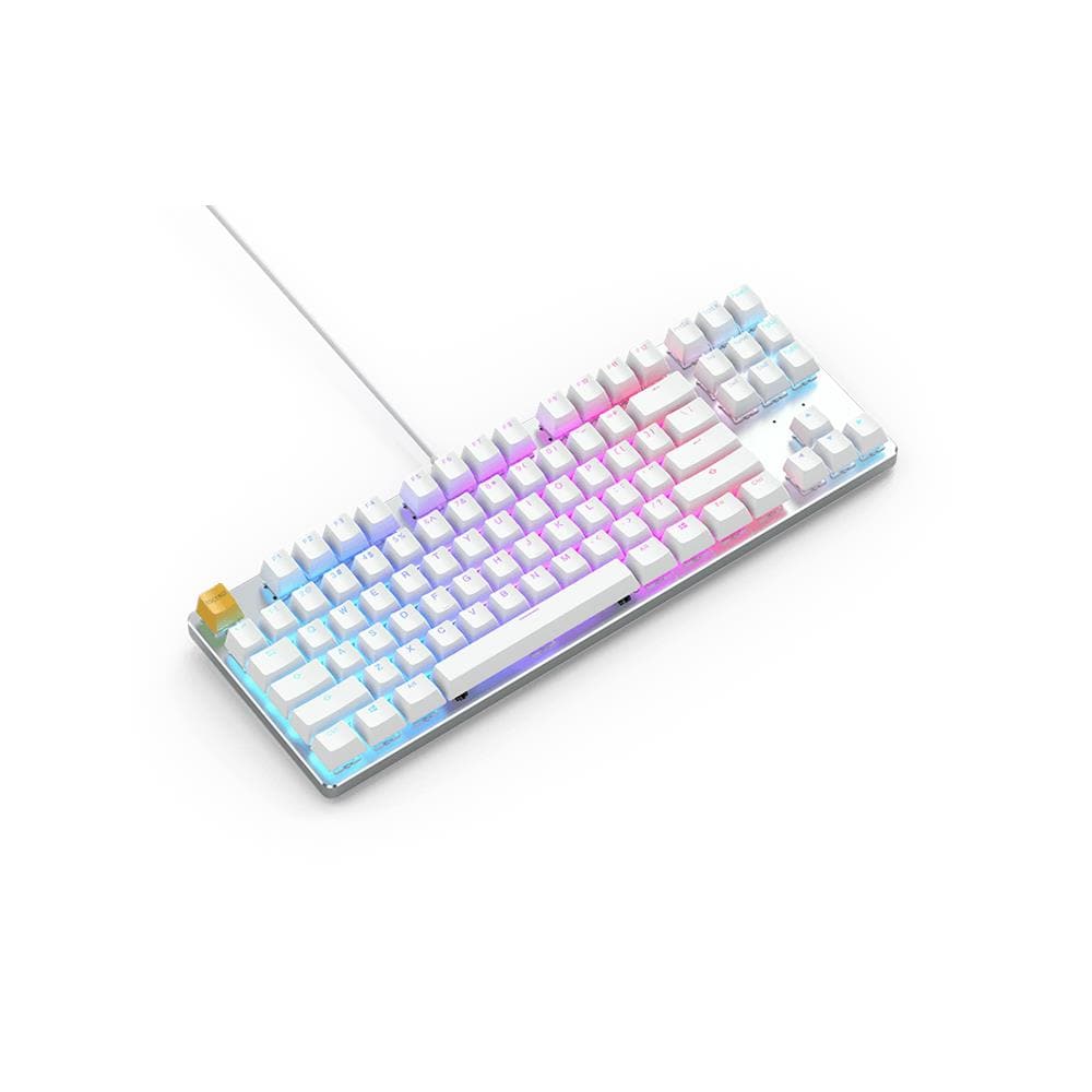 Tastiera USB GLO-GMMK-TKL-BRN-W  (Layout US International) Colore Argento, Bianco - Foto 2