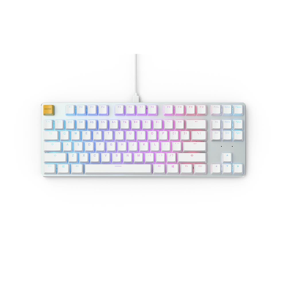 Tastiera USB GLO-GMMK-TKL-BRN-W  (Layout US International) Colore Argento, Bianco - Foto 1