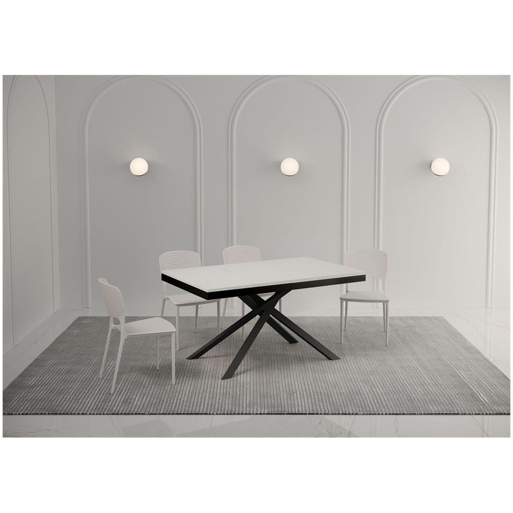 Tavolo allungabile 90x160/420 cm Karida Evolution bianco frassino telaio antracite - Foto 2