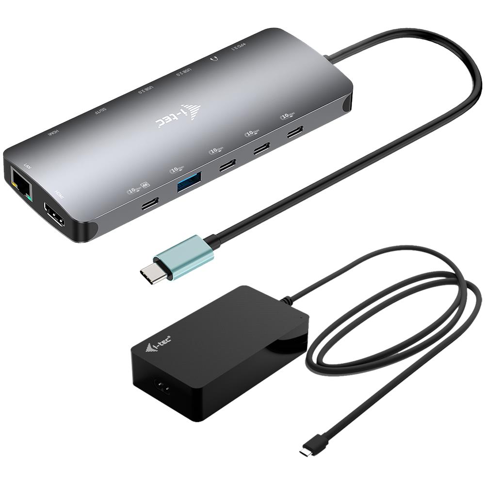 Metal USB-C Nano 3x Display Dock, 2x HDMI 1x USB-C video with Power Delivery 140W + Universal Charger 140 W - Foto 1