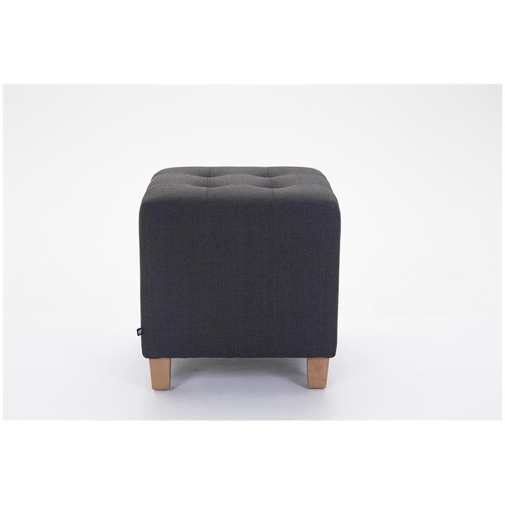 Poggiapiedi Divano Pharao - Sgabello Pouf Capitonné Imbottito in Tessuto I Sgabello Basso Salotto Piedini in Legno I Sgabello Quadrato da Sala 45x45 cm I Pouf Design Salotto Grigio Scuro - Foto 2
