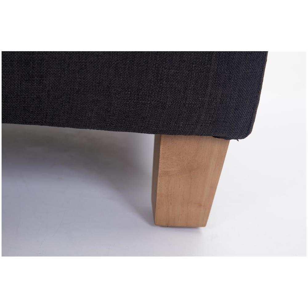 Poggiapiedi Divano Pharao - Sgabello Pouf Capitonné Imbottito in Tessuto I Sgabello Basso Salotto Piedini in Legno I Sgabello Quadrato da Sala 45x45 cm I Pouf Design Salotto Grigio Scuro - Foto 5