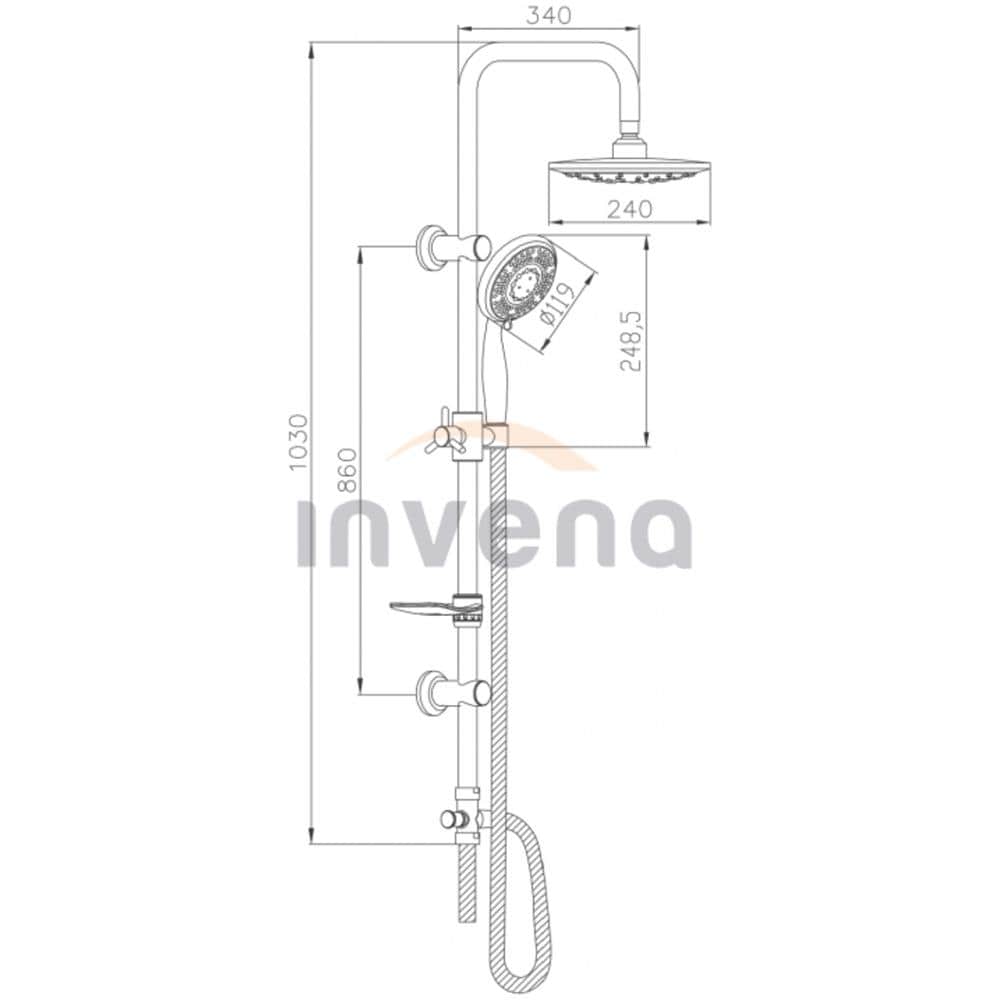 Esposto Bagno Miscelatore Doccia A piùggia Valvola Pole Set Rubinetto Multifunzione - Foto 2