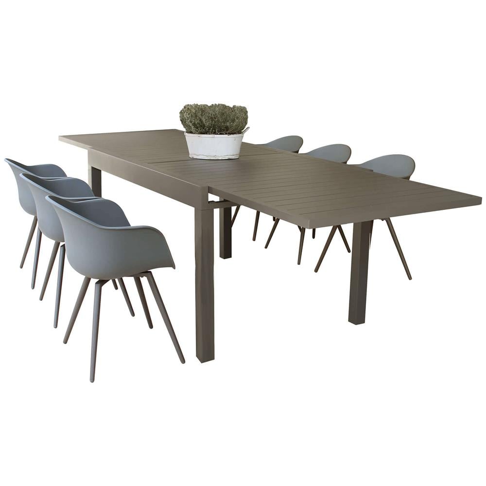 Jerri - Set Tavolo In Alluminio Cm 135/270 X 90 X 75 H Con 6 Poltrone Dynamo - Foto 1