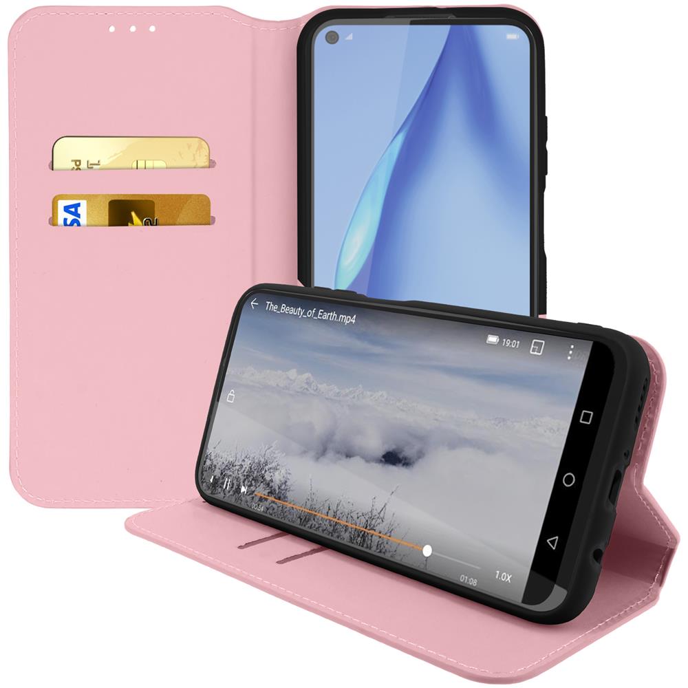 Custodia Huawei P40 Lite Portacarte Funzione Supporto Similpelle Liscia Rosagold - Foto 2