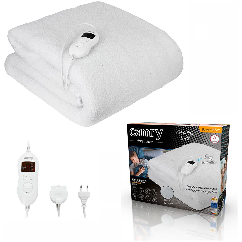 Scaldaletto Coperta Termica Elettrica Singola Cr 7422 Con Timer E Controller Lcd 60w 100x160 - Foto 14