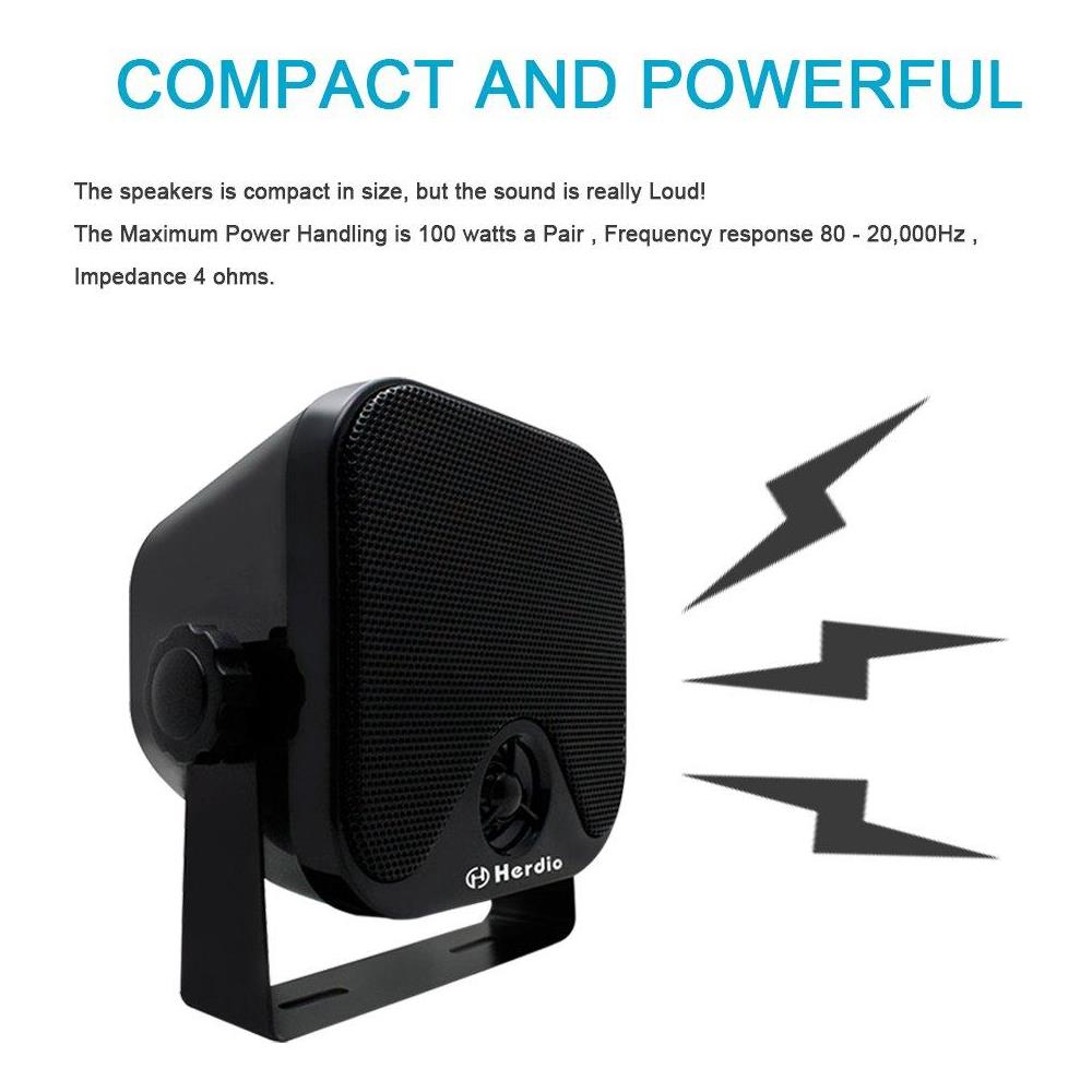120w 2 Way Impermeabile Resistente Alle Intemperie Coassiale Altoparlanti A Montaggio Superficiale Box Esterni Altoparlante System Set Per Car Van Trattore Stradale Caravan Motorhome Ripiano Posteriore Del Precipitare Della Piattaforma Del Tetto - Foto 2