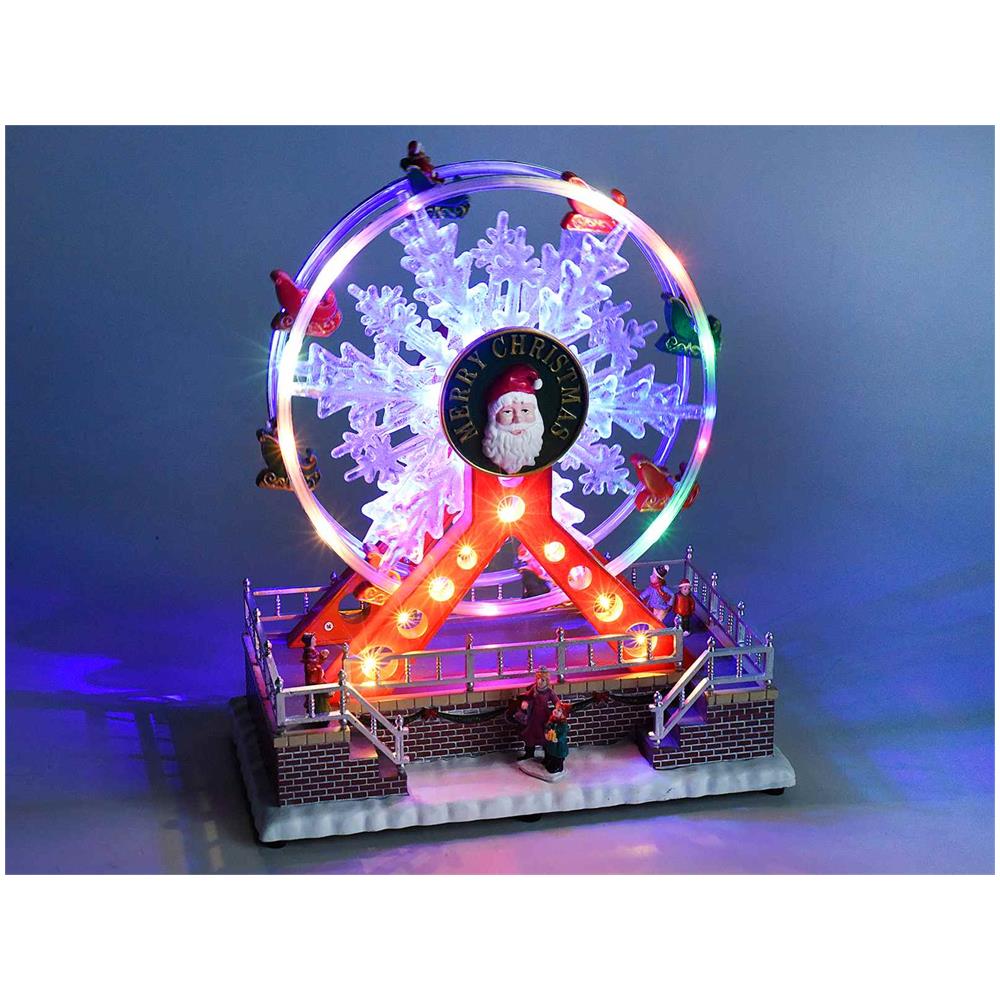 Decorazione Natalizia Animata Ruota Panoramica Natalizia Con Luci Suoni E Movimento Carillon Natalizio - Foto 2