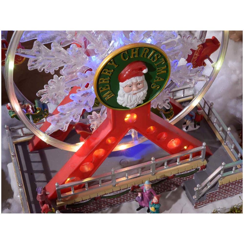 Decorazione Natalizia Animata Ruota Panoramica Natalizia Con Luci Suoni E Movimento Carillon Natalizio - Foto 3