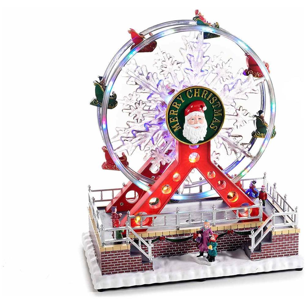 Decorazione Natalizia Animata Ruota Panoramica Natalizia Con Luci Suoni E Movimento Carillon Natalizio - Foto 1