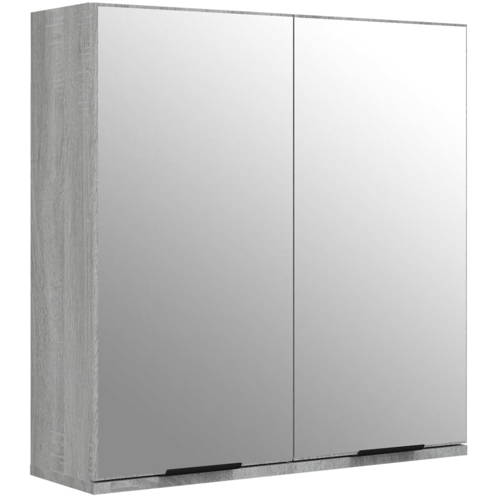 Armadietto A Specchio Da Bagno Grigio Sonoma 64x20x67 Cm - Foto 2