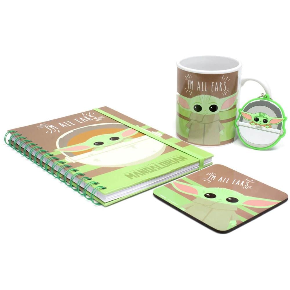 Star Wars: The Mandalorian - Set Regalo ""i'm All Ears"" - Taccuino, Tazza, Sottobicchiere E Portachiavi - Foto 2