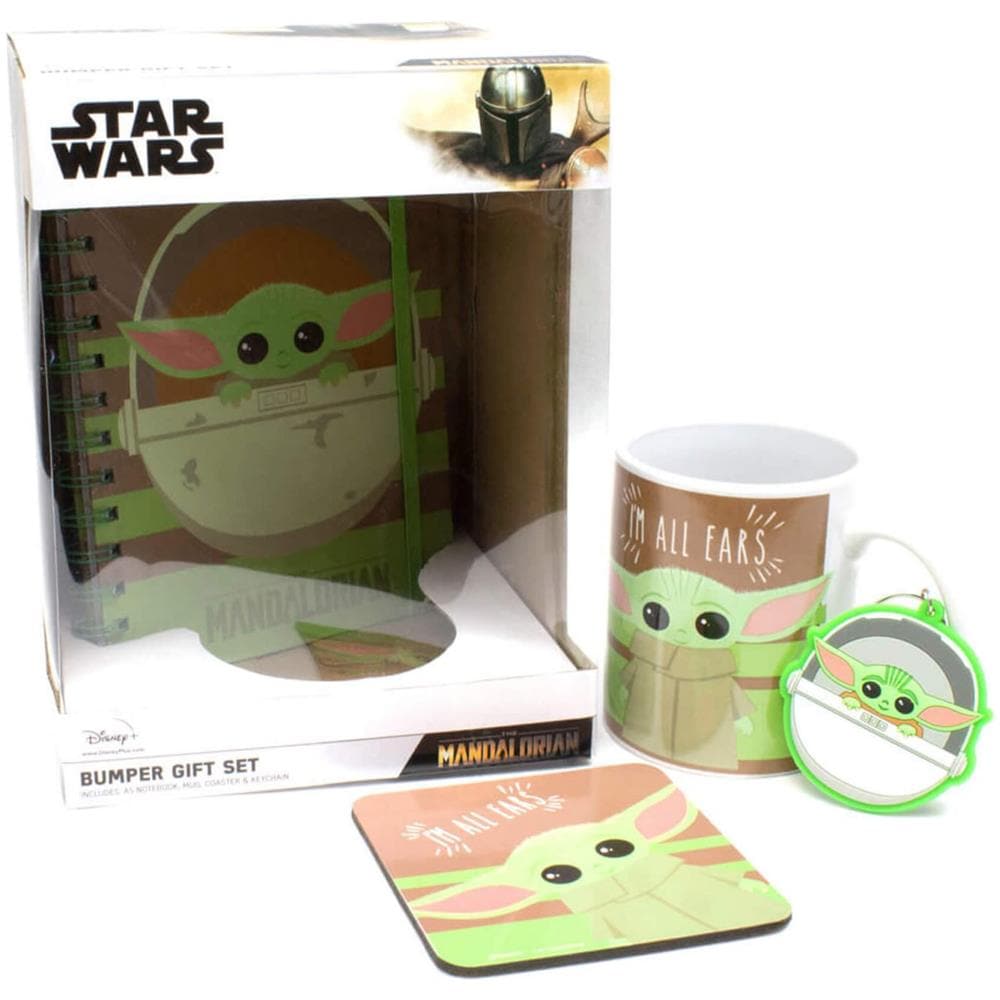 Star Wars: The Mandalorian - Set Regalo ""i'm All Ears"" - Taccuino, Tazza, Sottobicchiere E Portachiavi - Foto 1