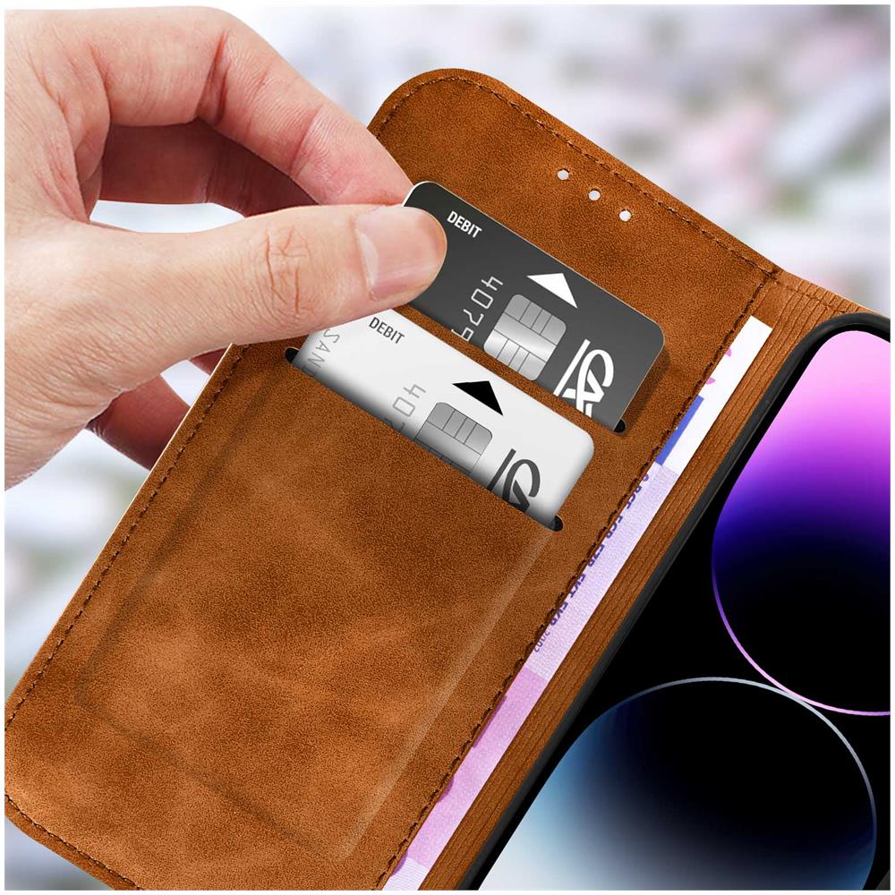 Custodia Per Iphone 14 Pro Max Porta-carte E Supporto Video Soft-touch Camel - Foto 5