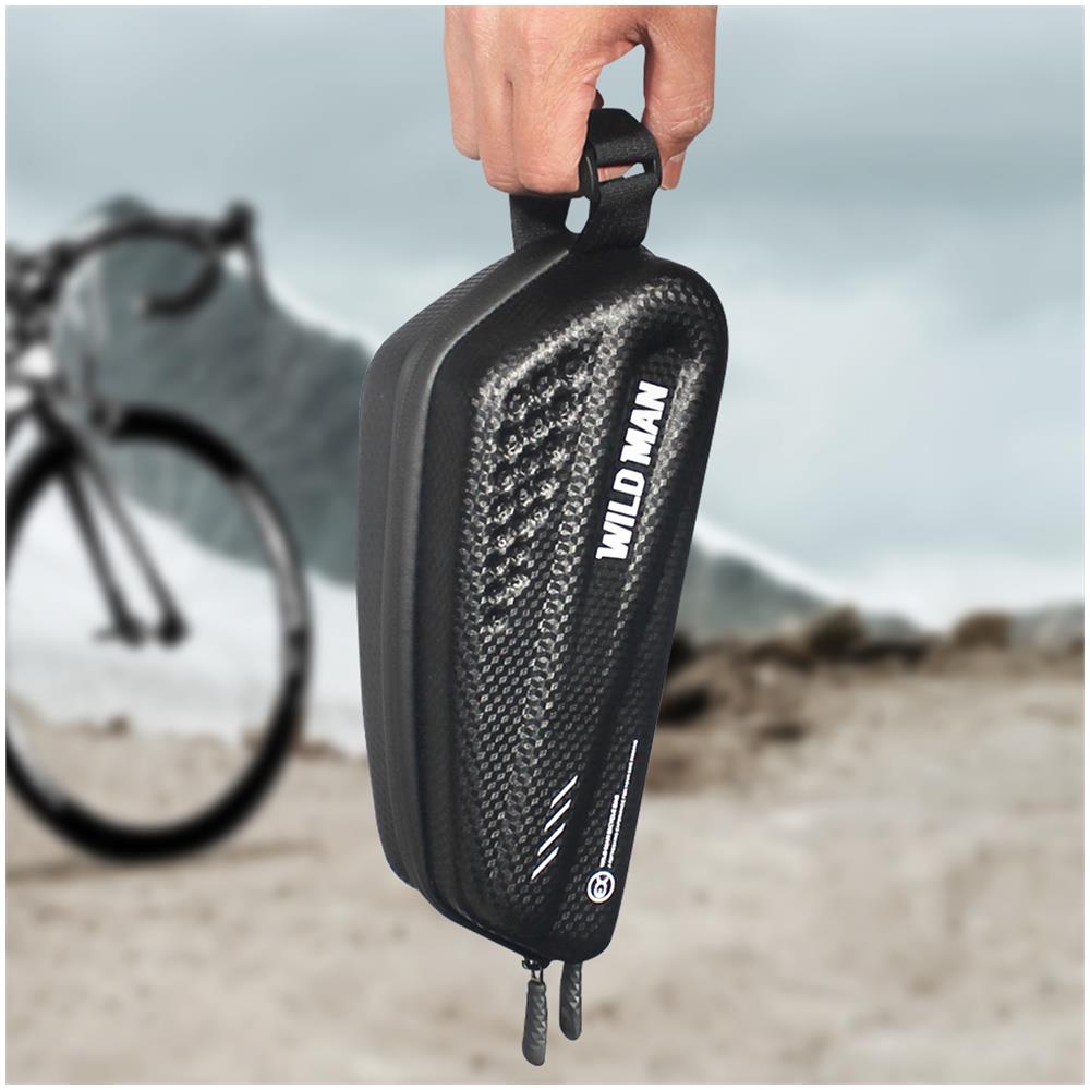 Borsa Bicicletta Waterproof 1l Cinghia Manico Design Sottile Wildman Ex Nera - Foto 5