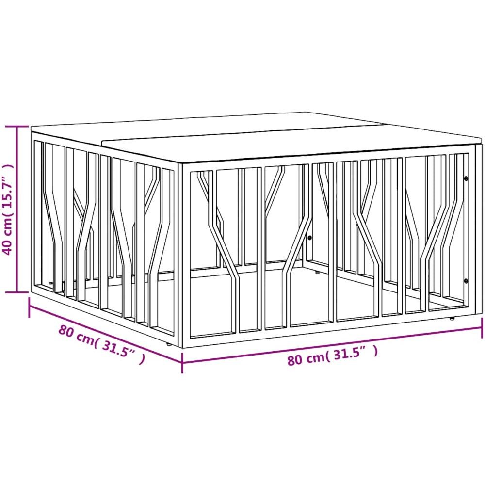 Tavolino Salotto Oro In Acciaio E Legno Massello Di Recupero - Foto 2