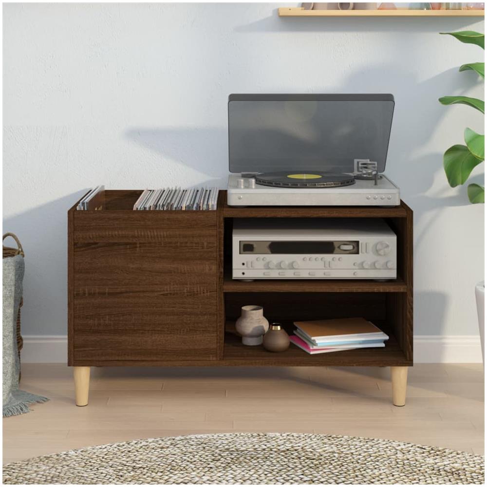 Mobile Porta Dischi Rovere Marrone 84,5x38x48 Legno Multistrato - Foto 2