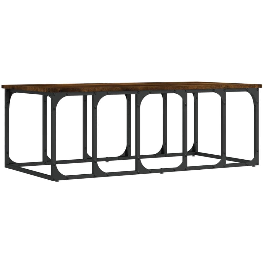 Tavolino Da Salotto Rovere Fumo 100x50x35,5cm Legno Multistrato - Foto 2