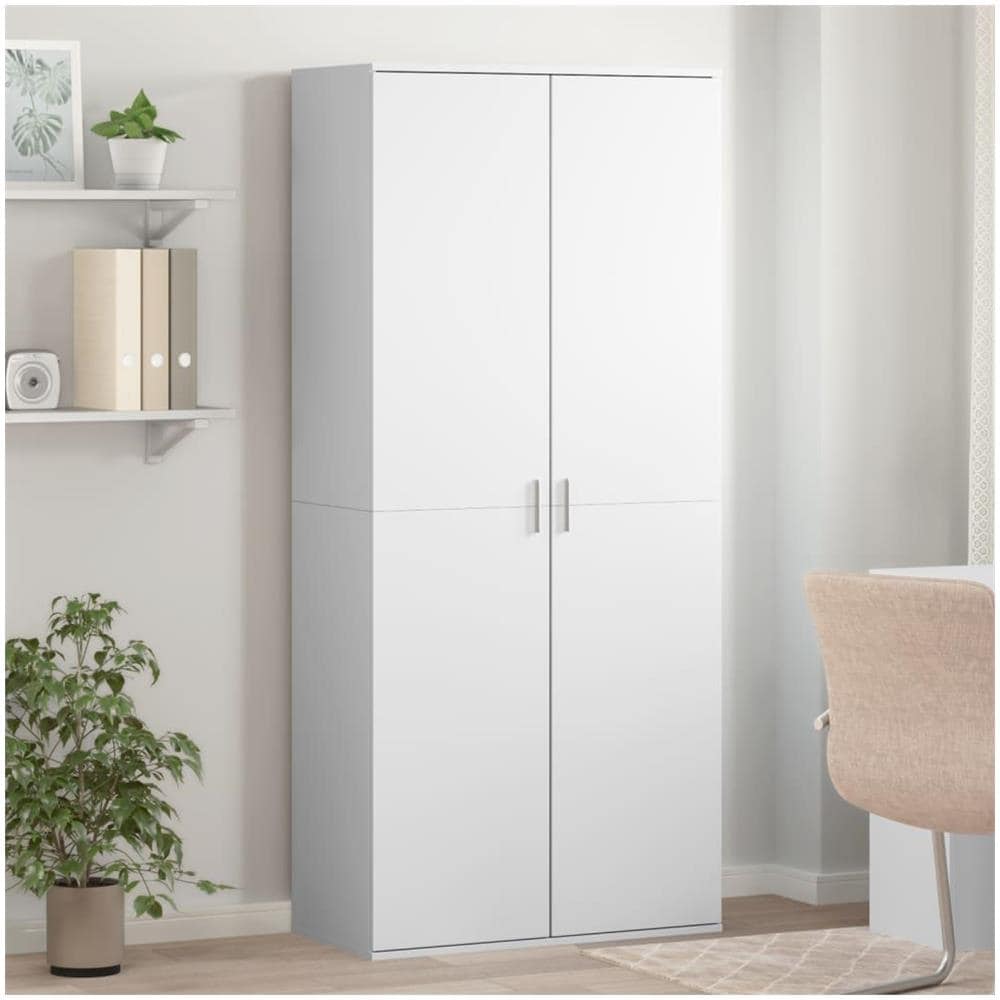 Scarpiera Bianca 80x39x178 cm in Legno Multistrato - Foto 2