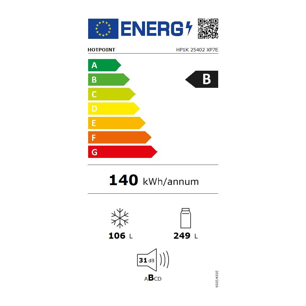 Ariston HP1K 25402 XP7E Frigorifero combinato a libera installazione, Dual no frost, 60cm, Classe B, Silver, 31 dbA, h 203 cm - Foto 3