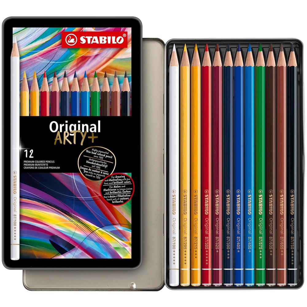Original - Matita colorata Premium - ARTY+ - Scatola in Metallo da 12 - Colori assortiti - Foto 1