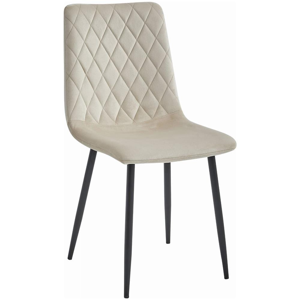 Sedia TURIN in velluto beige, design ergonomico x3 - Foto 2